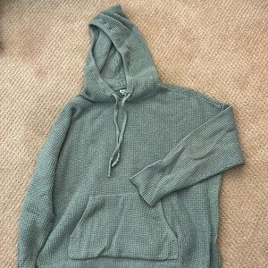 Aerie seafoam waffle knit hoodie - size medium